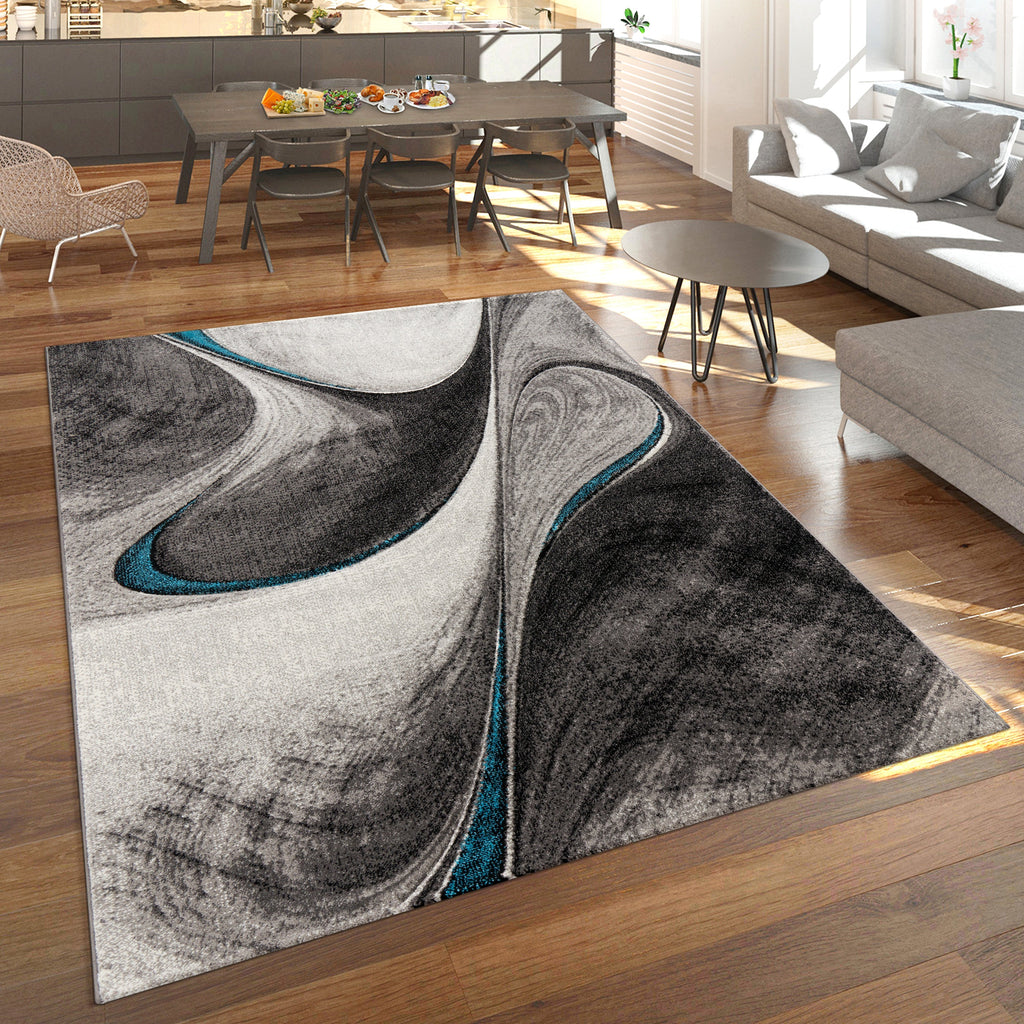 Modern Living Room Rug Brilliance Abstract Design - Grey Blue-0